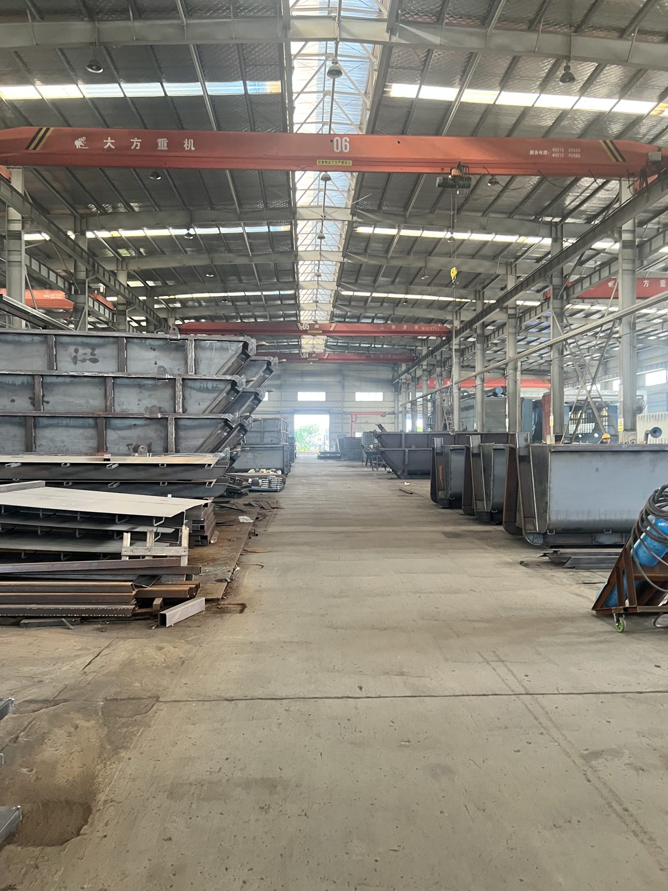 Interior of a manufacturing partner's steel fabrication workshop